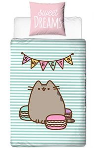 Mint · 2 piezas pusheen Juego de cama ☆ Sweet Dreams · Felicitaciones gato/dibujos animados Cat con Reversible Diseño · Chica cama · Color Rosa Funda Nórdica 135 x 200 cm Almohada 80 x 80 